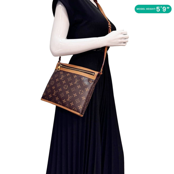 LOUIS VUITTON Saumur PM Monogram Canvas Messenger Bag Brown