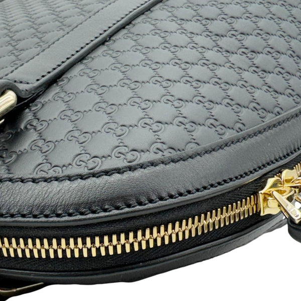 GUCCI Dome Medium Leather Crossbody Bag Black 449663