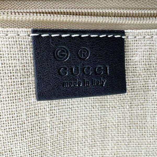 GUCCI Dome Medium Leather Crossbody Bag Black 449663