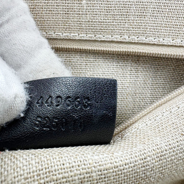 GUCCI Dome Medium Leather Crossbody Bag Black 449663