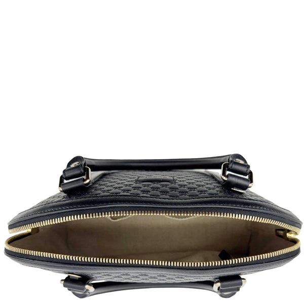 GUCCI Dome Medium Leather Crossbody Bag Black 449663