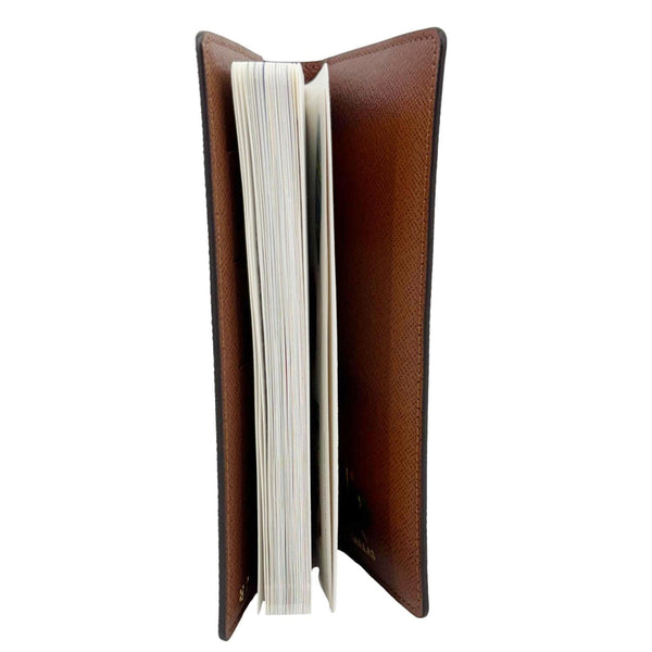 LOUIS VUITTON Pocket Agenda Cover Monogram Canvas Bifold Wallet Brown