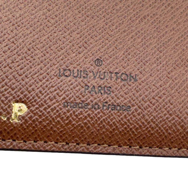 LOUIS VUITTON Pocket Agenda Cover Monogram Canvas Bifold Wallet Brown