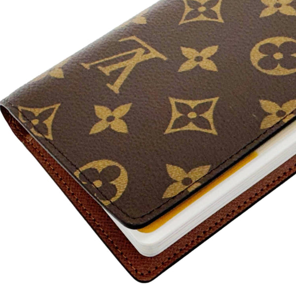 LOUIS VUITTON Pocket Agenda Cover Monogram Canvas Bifold Wallet Brown