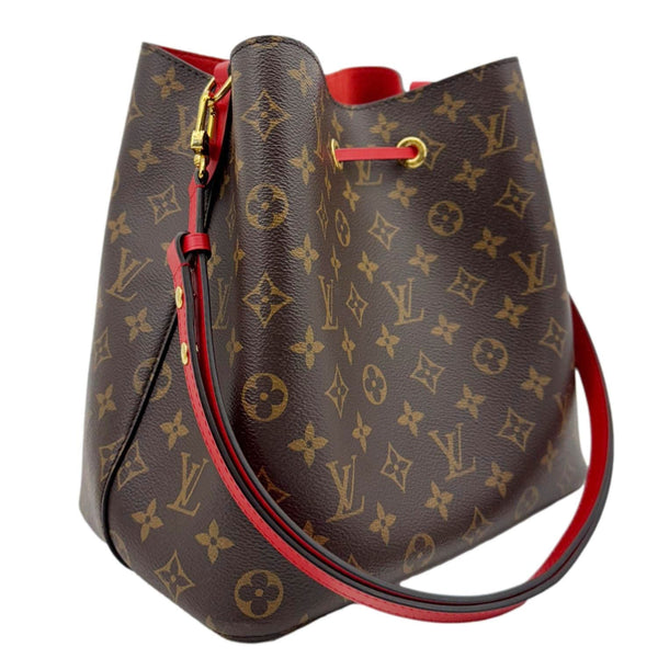 LOUIS VUITTON Neonoe MM Monogram Canvas Shoulder Bag Red