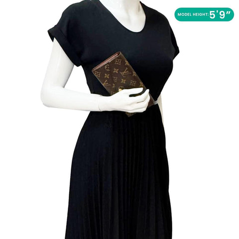 LOUIS VUITTON Sarah Monogram Canvas Wallet Brown