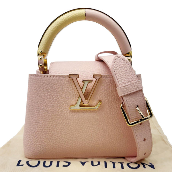 LOUIS VUITTON Capucines BB Taurillon Leather Crossbody Bag Pink