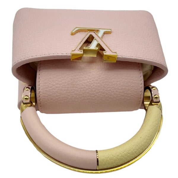LOUIS VUITTON Capucines BB Taurillon Leather Crossbody Bag Pink