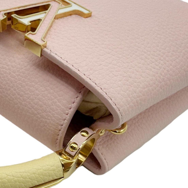 LOUIS VUITTON Capucines BB Taurillon Leather Crossbody Bag Pink