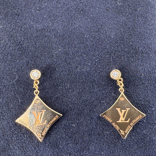 LOUIS VUITTON Color Blossom BB 18 Karat Pink Gold Star Ear Stud Golden