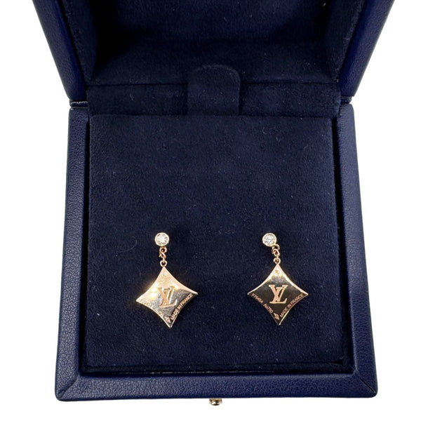 LOUIS VUITTON Color Blossom BB 18 Karat Pink Gold Star Ear Stud Golden