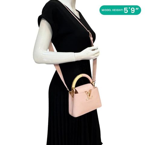 Louis Vuitton Capucines BB Taurillon Leather Satchel Bag - Model Wearing