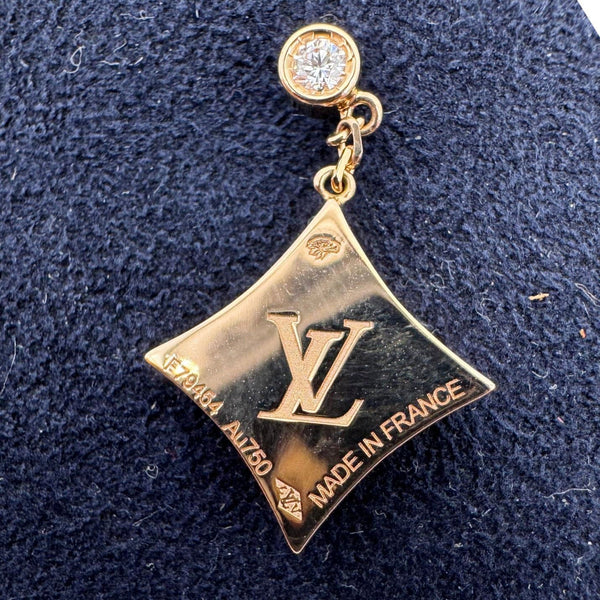 LOUIS VUITTON Color Blossom BB 18 Karat Pink Gold Star Ear Stud Golden