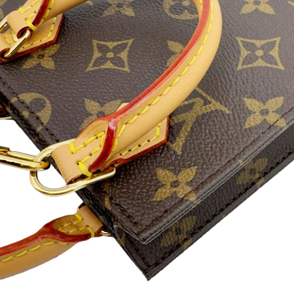 LOUIS VUITTON Petit Sac Plat Monogram Canvas Shoulder Bag Brown