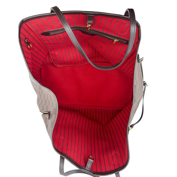 LOUIS VUITTON Neverfull GM Damier Ebene Tote Shoulder Bag Brown