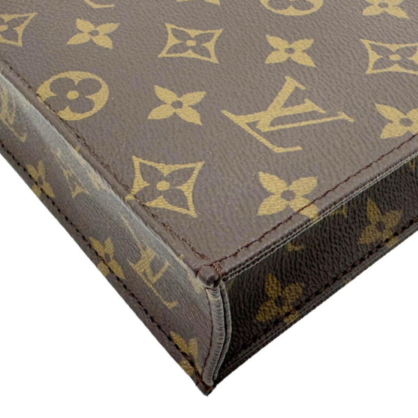 LOUIS VUITTON Petit Sac Plat Monogram Canvas Shoulder Bag Brown