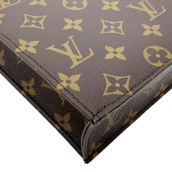 LOUIS VUITTON Petit Sac Plat Monogram Canvas Shoulder Bag Brown