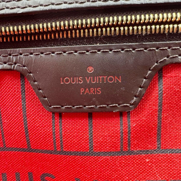 LOUIS VUITTON Neverfull GM Damier Ebene Tote Shoulder Bag Brown
