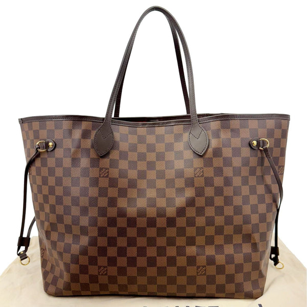 LOUIS VUITTON Neverfull GM Damier Ebene Tote Shoulder Bag Brown