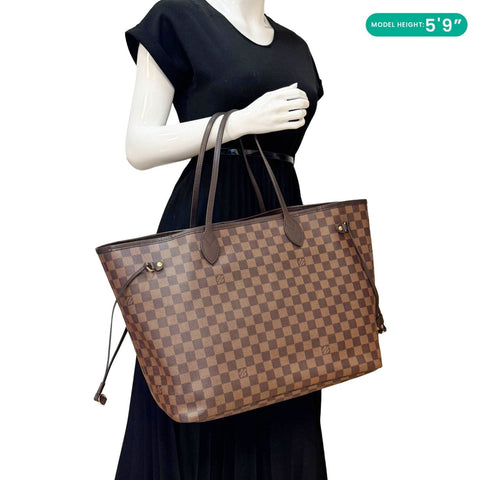 LOUIS VUITTON Neverfull GM Damier Ebene Tote Shoulder Bag Brown