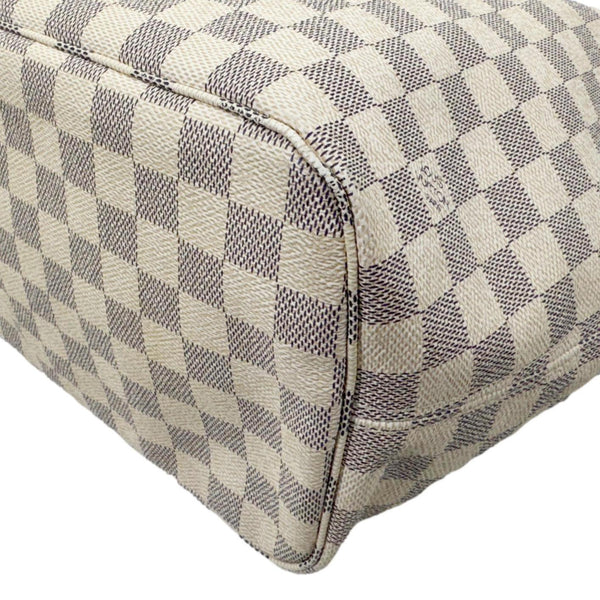 LOUIS VUITTON Neverfull MM Damier Azur Tote Shoulder Bag White