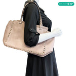 VALENTINO Garavani Rockstud Leather Tote Bag Pink