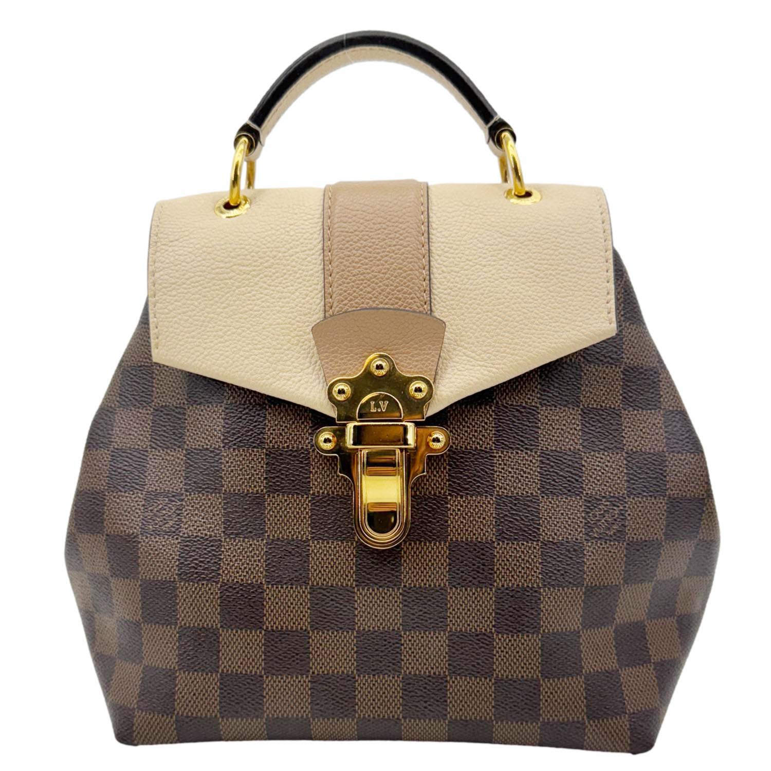 LOUIS VUITTON Clapton Damier Ebene Backpack Bag Beige