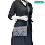 GUCCI Dionysus Mini GG Denim Chain Wallet Crossbody Bag Blue 401231