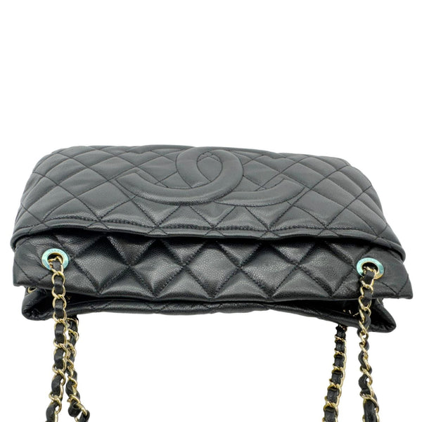 CHANEL Timeless CC Soft Quilted Caviar Leather Tote Bag Black