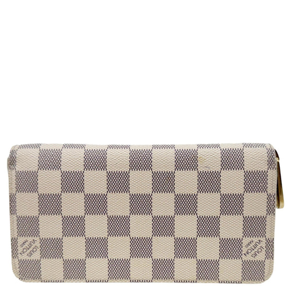 LOUIS VUITTON Damier Azur Zippy Wallet White