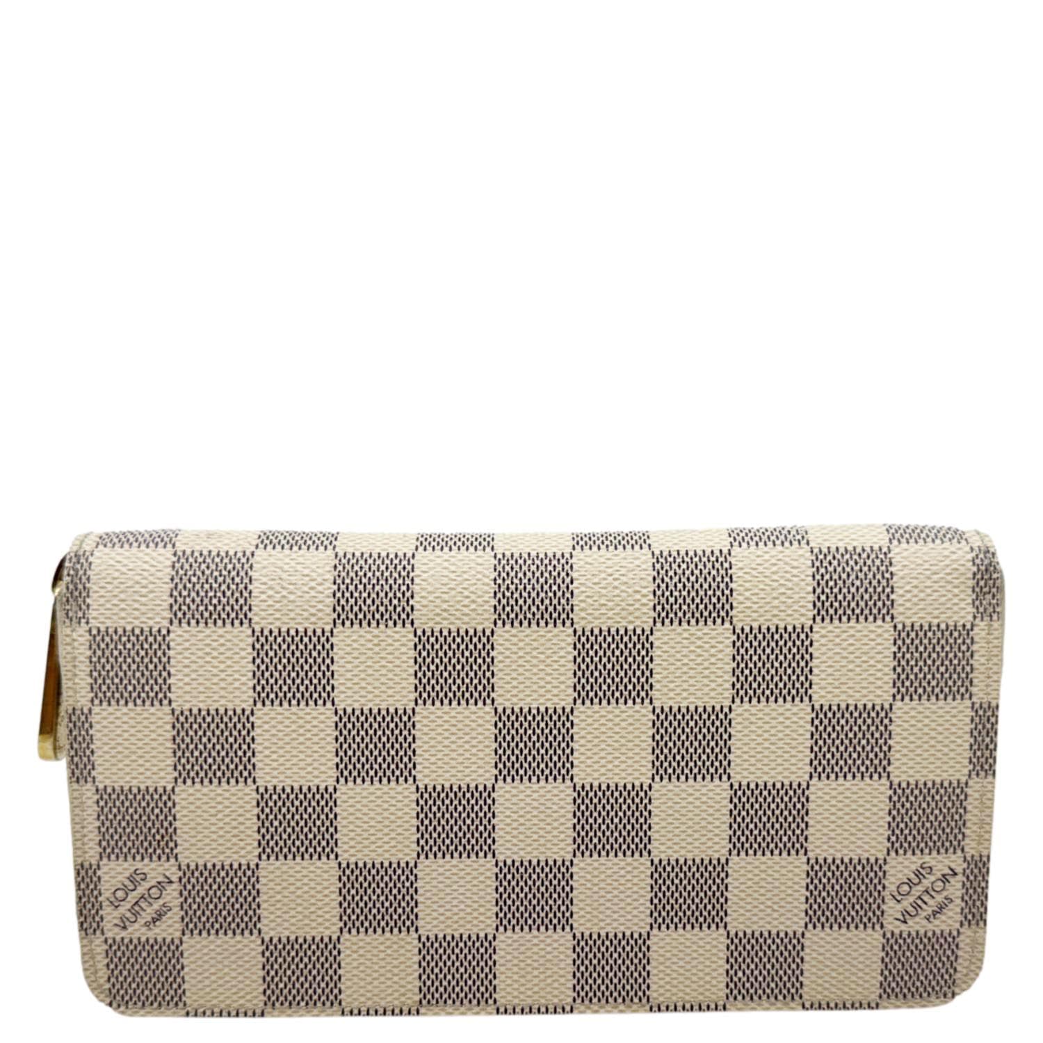 Louis Vuitton White Damier Azur Zippy Wallet - Front