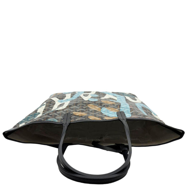 GOYARD Saint Louis Lettres Camouflage Chevron Print Canvas Tote Bag Multicolor