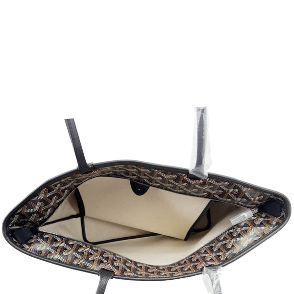 GOYARD Artois PM Chevron Print Coated Canvas Tote Bag Black