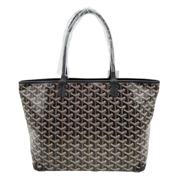 GOYARD Artois PM Chevron Print Coated Canvas Tote Bag Black