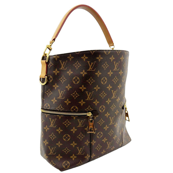 LOUIS VUITTON Melie Monogram Canvas Hobo Bag Brown