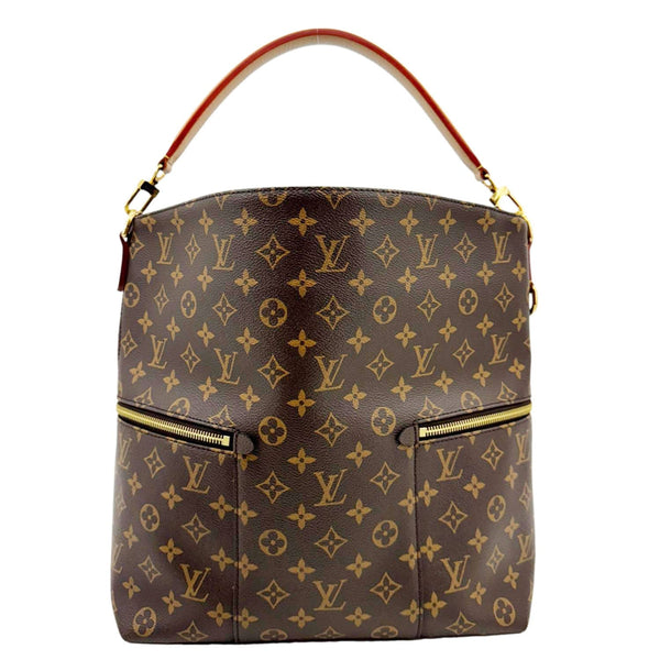 LOUIS VUITTON Melie Monogram Canvas Hobo Bag Brown