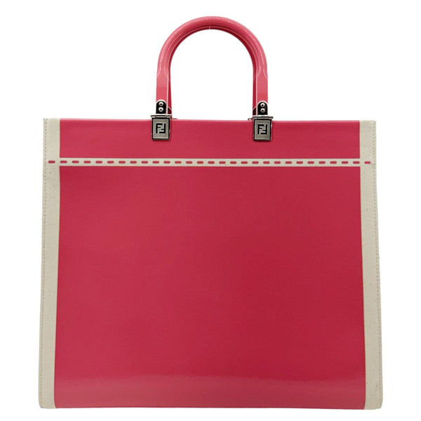 FENDI Sunshine Medium Patent Leather Crossbody Tote Bag Light Pink