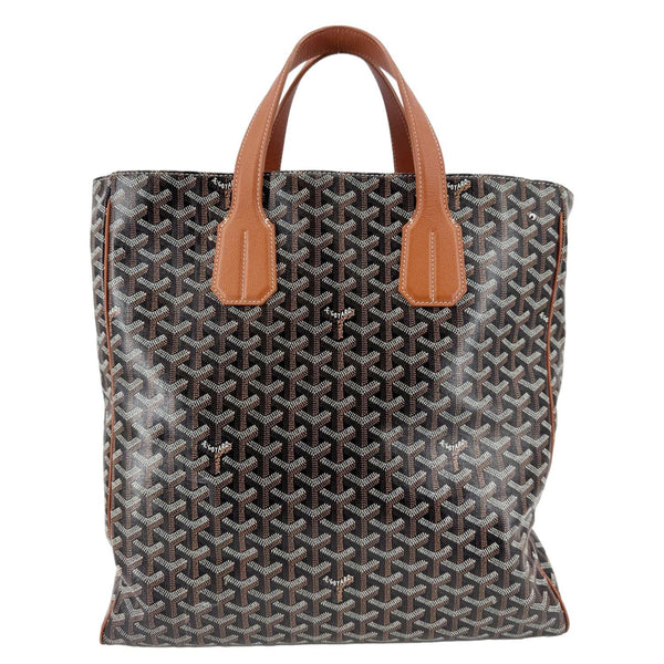 GOYARD Voltaire III Chevron Print Canvas Tote Bag Black