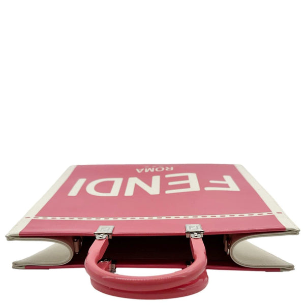 FENDI Sunshine Medium Patent Leather Crossbody Tote Bag Light Pink