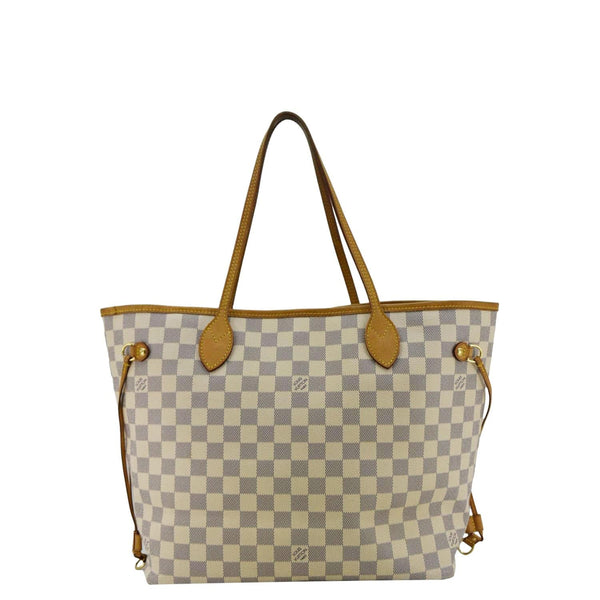LOUIS VUITTON - Neverfull MM Damier Azur Tote Bag White back look