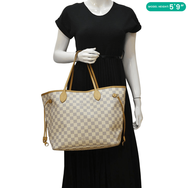 LOUIS VUITTON - Neverfull MM Damier Azur Tote Bag White dummy look