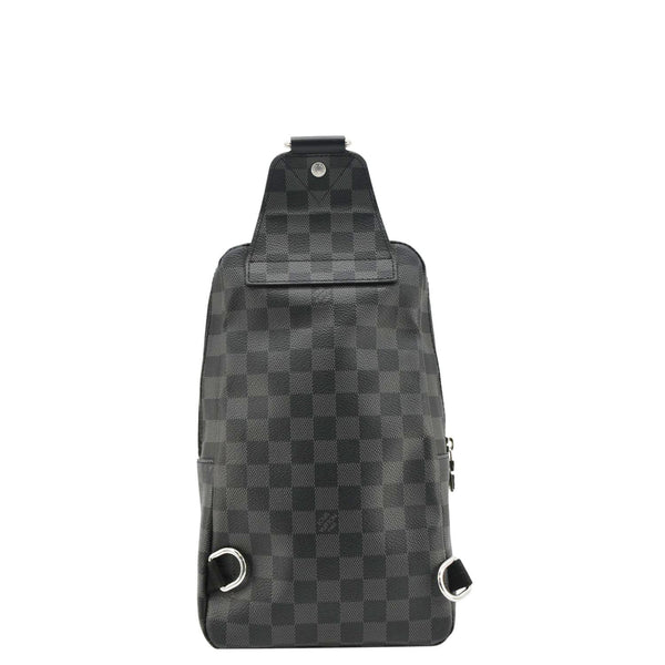 LOUIS VUITTON Avenue Sling Damier Graphite Backpack Bag Black back look