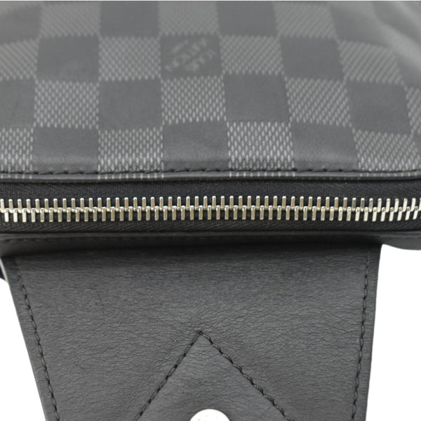 LOUIS VUITTON Avenue Sling Damier Graphite Black Backpack Bag zip side look