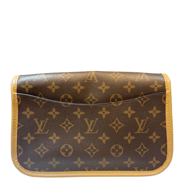 LOUIS VUITTON Diane Monogram Canvas Brown Crossbody Bag back side look