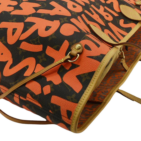 LOUIS VUITTON Neverfull GM Monogram Graffiti Tote Bag Orange corner look