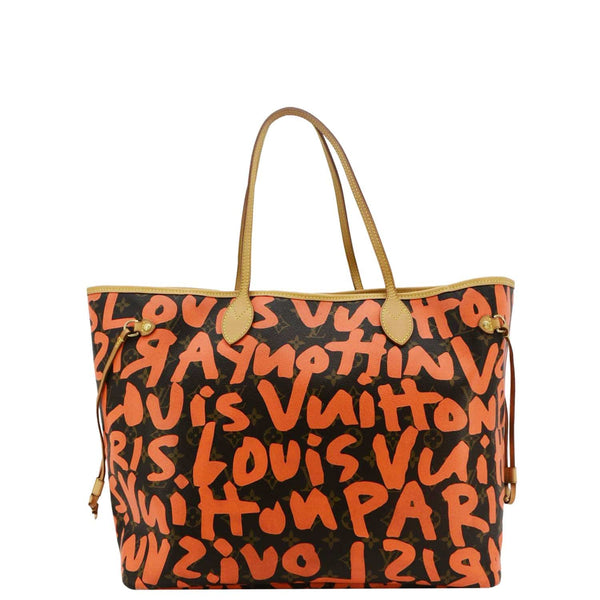 LOUIS VUITTON Neverfull GM Monogram Graffiti Tote Bag Orange back look