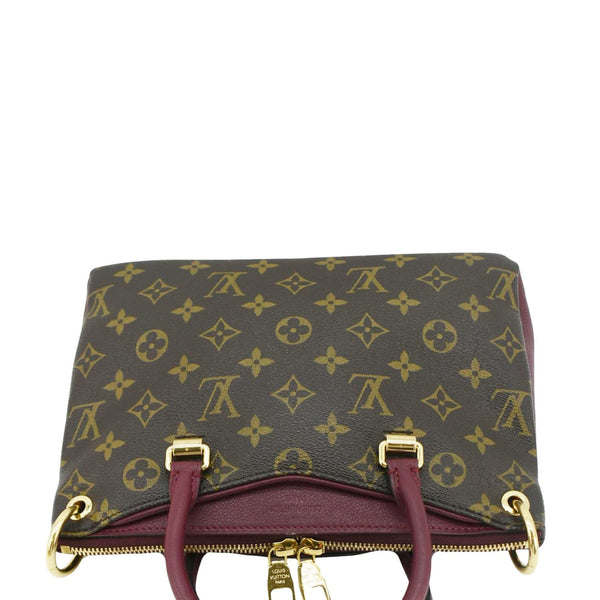 LOUIS VUITTON Pallas BB Monogram Canvas Shoulder Bag Brown back look