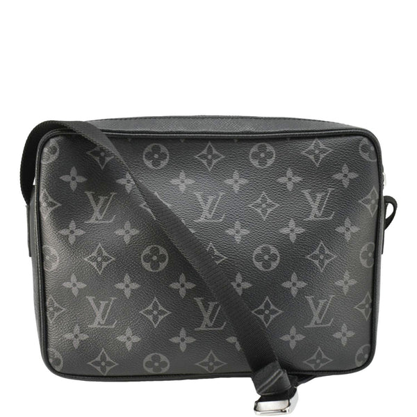 LV Outdoor Messenger Monogram Eclipse Belt Bag Black back side look
