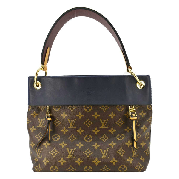 LV Tuileries Besace Monogram Canvas Shoulder Bag Black front look side