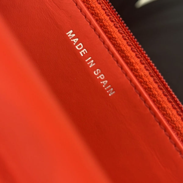 CHANEL WOC Quilted Leather Crossbody Wallet Red Orange